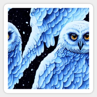 Majestic Snow Owl - Seamless Tile Pattern Sticker